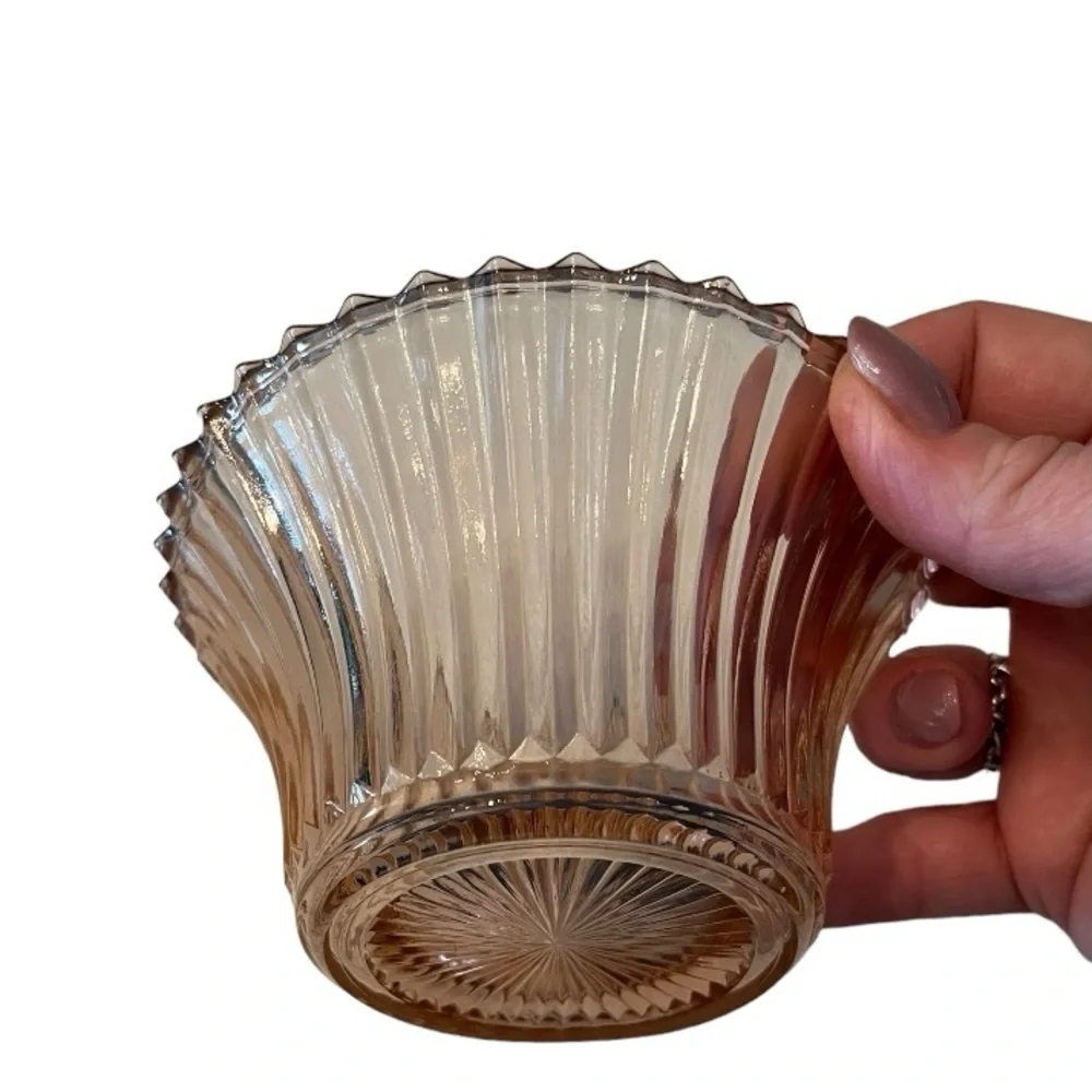 Vtg. Anchor Hocking Queen Mary Pink Depression Glass Bowl or Custard Cup  (2)